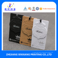 Customized color wholesale custom garment tag, eco-friendly or customized clothing hang tag,jeans hang tag